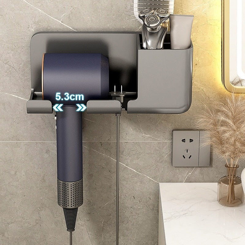 Hair Dryer Holder Wall Mounted for Bathroom Storage