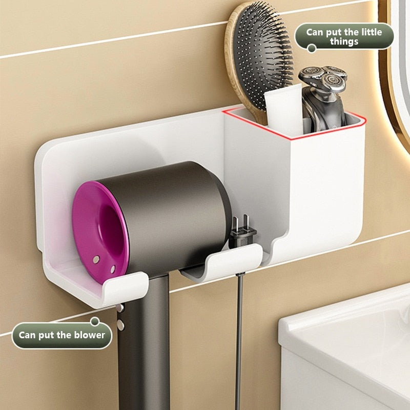 Hair Dryer Holder Wall Mounted for Bathroom Storage